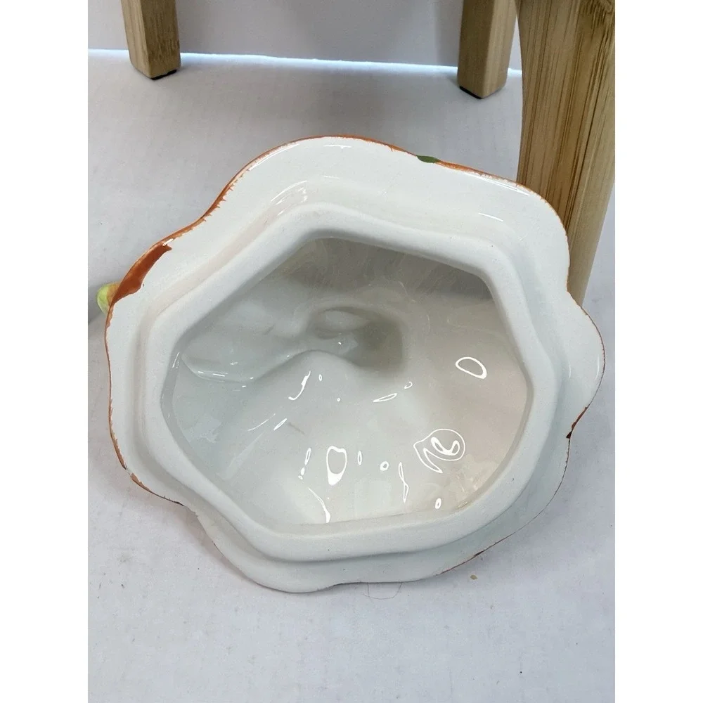 Vintage Anthropomorphic Pumpkin Smiling Face Jack O Lantern Cookie Candy Jar JOL